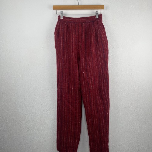 Pantaloni vintage Christian Dior donna in lana a righe made in USA taglia 6
