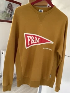 Sudadera Franklin Marshall para hombre con logotipo mostaza en relieve talla pequeña - Imagen 1 de 4