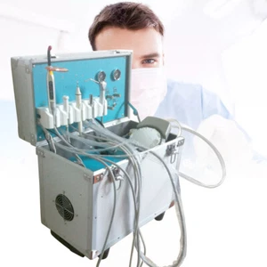 4 Holes Dental Mobile Delivery Unit Air Compressor Rolling Box Suction System - Picture 1 of 11