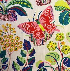 SCHUMACHER Exotischer Schmetterling Frühling Indoor/Outdoor bedruckt Polyester Rest Neu - Bild 1 von 1