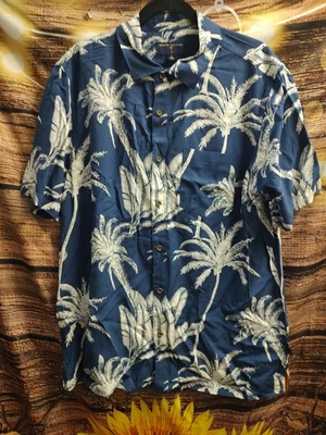 Camisa Margaritaville Tropical Rayón Palma Para Hombre Manga Corta Abotonada Talla Grande Foto 1 de 4