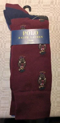 Polo Ralph Lauren Vestido Calcetines Preppy Polo Oso Pantalón Pantalones 2 Pares Para Hombres 6-12.5 Foto 1 de 2