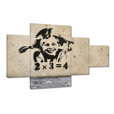 Leinwand Bild Wandbild Canvas Print Banksy Mädchen Sommersprossen Nr. H2851_PC - Bild 1 von 4