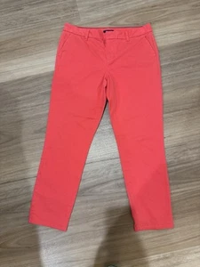 TOMMY HILFIGER Coral ladies Tommy Hilfiger cotton straight-leg trousers Size 10: - Picture 1 of 10