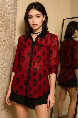 Camisa inferior roja y negra para mujer🍓🫧 Foto 1 de 2