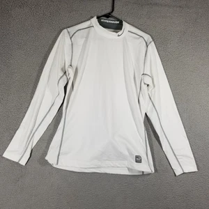 Nike Pro Combat Hyperwarm Shirt Mens Medium White Dri-Fit Fitted Long Sleeve Top - Picture 1 of 12
