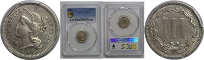 1883 3C Nickel Three Cent PCGS AU-58 - Image 1 of 3