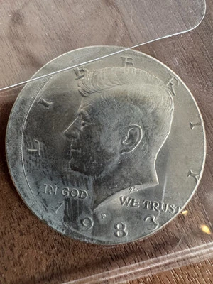 1983 Kennedy Half Dollar Error off center   - Image 1 of 2