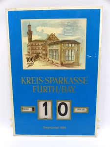 Vintage Sparkasse Fürth calendario de pared calendario permanente calendario de publicidad alrededor de 1960 - Imagen 1 de 3
