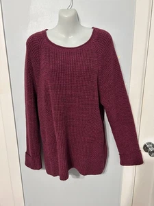 Neu mit Etikett Style&co weicher Pullover beere Marmelade mit langen Ärmeln mit Bündchen Größe XL - Bild 1 von 3