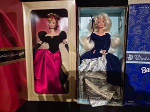 2 Barbie Dolls  1 Winter Splendor And 1 Winter Velvet Collectors Edition - Picture 1 of 6