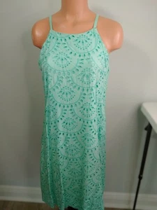 LUXOLOGY, Womens, Summer Dress, Sz 10, Mint Green, Eyelet, Lined, Exc Cond - Picture 1 of 7