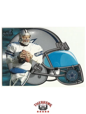 1998 Pacific Aurora Face Mask Cel Fusions TROY AIKMAN #2 Die-Cut Foto 1 de 4