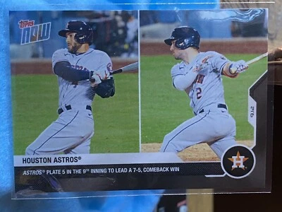 2020 MLB TOPPS NOW  259 - Astros 5 in 9th inning leads to 7-5 comeback PR = 97 - Image 1 of 2