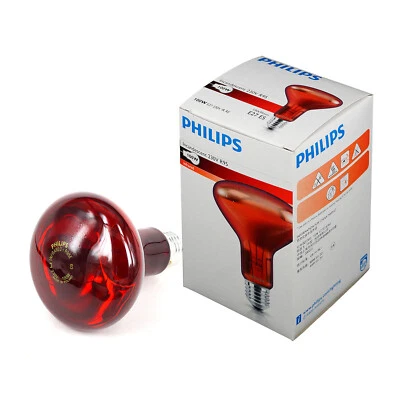Philips Infrared Lamp 100W 220V R95 E26 E27 Light Heat Massage Skin Care Bulbs - Image 1 of 4