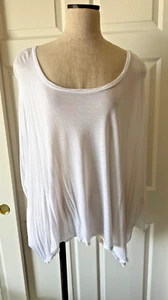 Nygard White Semi-Sheer Knit Scoop Neck Long Sleeve Hi-Lo Top - XL - Picture 1 of 4