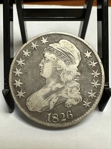 1826 Capped Bust Silver Half Dollar - Picture 1 of 6