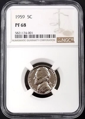 1959 Proof Jefferson Nickel certified PF 68 by NGC! - Image 1 of 4