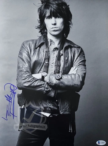 Keith Richards THE ROLLING STONES Signed 16x12 Photo Beckett Certified A38087 Cover
