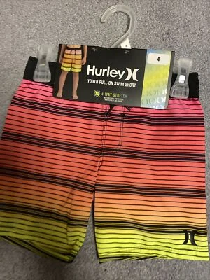 Traje de baño corto Hurley para niños - poliéster elástico en 4 vías - multicolor - talla 4 Foto 1 de 3