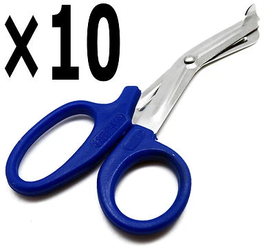 10 Pcs New Blue Utility Scissors 5.5" Multi-Purpose DIY EMS EMT Shears Tools - Image 1 of 4