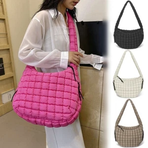 Women Puffer Tote Bag Large Capacity Puff Quilted Bag Shoulder Bag Totes for Gym - Picture 1 of 14