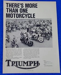 1965 CLASSIC TRIUMPH ORIGINAL PRINT AD "THERE'S MORE THAN ONE MOTORCYCLE" - Bild 1 von 1