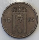 Norway 1955 2 Ore Bronze Coin