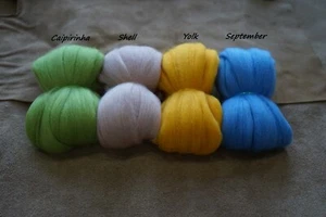 Corriedale Wool Tops 4 Colours Set wool roving needle/wet felting spinning N7 - Picture 1 of 7