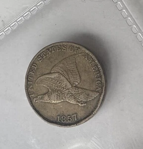 Beautiful 1857 XF-AU Flying Eagle Copper One Cent Large Letters Low Mintage! - Picture 1 of 7