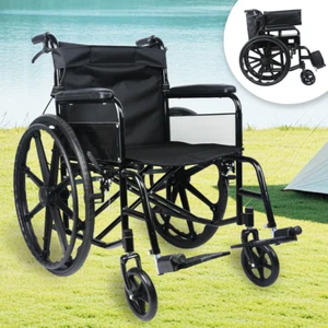 Ultra Lightweight Luxury ALUMINIUM Folding 24" Wheelchair, Self-Propelled Chair - Picture 1 of 11