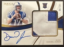 2019 IMMACULATE DANIEL JONES RC PATCH ON CARD AUTO 97/99 GIANTS DUKE #116 JUMBO