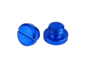 CNC BLAU Billet Low Profile Spiegel Blindstopfen M10x1,25 rechts Gewinde 2 Stück - Bild 1 von 5