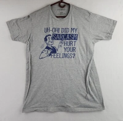 Camiseta gris divertida con logotipo de cita de sarcasmo para hombre talla grande Foto 1 de 4