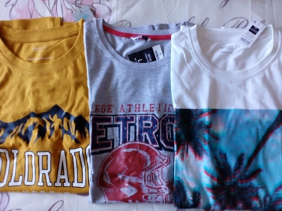 Joblot Mens T-Shirt Short Sleeve Size Large (3 pieces) - Image 1 of 1