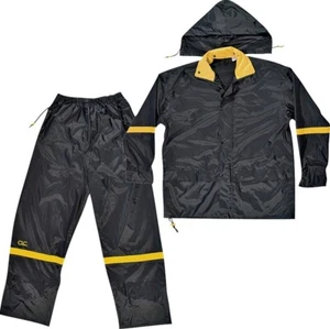 NEW CLC R103L Rain Wear Black Nylon 3-Piece Rain Suit - Large SIZE 3558913 - Picture 1 of 1