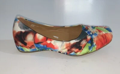 Zapatos planos de ballet Earthies para mujer 8,5 M Vanya naranja multi florales sin cordones Foto 1 de 4