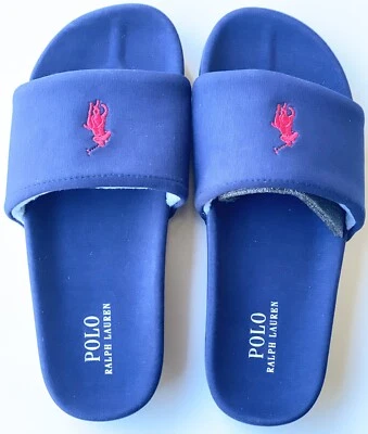 Polo Ralph Lauren Premium Men’s Navy Blue Slider Slippers Size 9 Brand New - Image 1 of 4