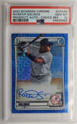 2020 Bowman Chrome Ref Raimfer Salinas Autograph RC 033/150 PSA 10 GEM Mint Auto - Image 1 of 2