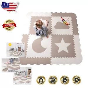 Safe & Stylish 61" x 61" Foam Play Mat for Infants - Water Resistant Design - Picture 1 of 10