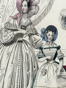 Kunstblatt XIX Mode Kostüm Pariser die Follet Post Des Messen 1835 Longchamp - Bild 1 von 4