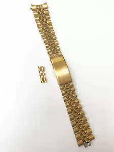 Speidel 1668/17 Brand New 20mm Stainless Steel Gold Deployment Clasp Watch Band - Picture 1 of 4