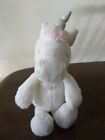 Carter's White Pink Unicorn Plush with Silver Horn, Horse Pony
