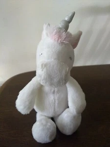 Carter's White Pink Unicorn Plush with Silver Horn, Horse Pony - Picture 1 of 6