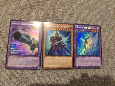 3× Yugioh Karte: Legendärer Ritter Hermos, - Bild 1 von 2