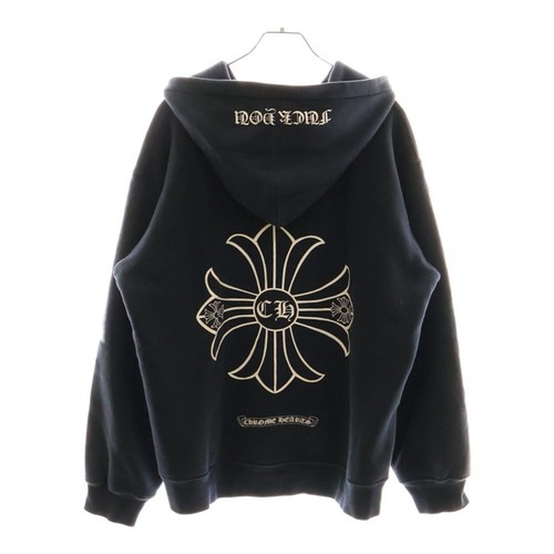 Felpa con cappuccio Chrome Hearts Ol Chus Plusllo modell stampaiore posterio pull neraa usatadc70a