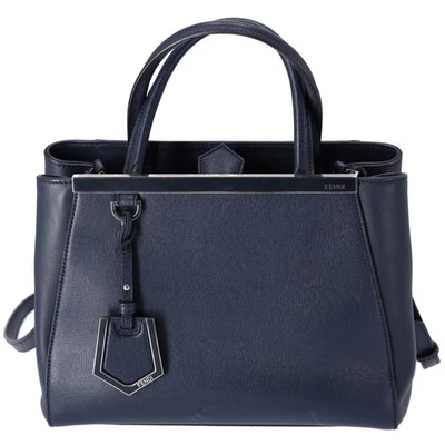 FENDI Petit 2 Jours Tote Bag 8BH253 Dark Navy Leather - Image 1 of 4