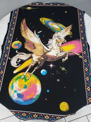 Tapiz espacial Pegaso vintage años 80 grande psicodélico unicornio fumeta decoración hippie Foto 1 de 4