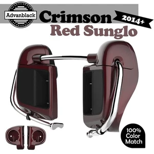 Advanblack Crimson Red Sunglo Lower Vented Fairing For Harley Davidson Touring - Picture 1 of 12