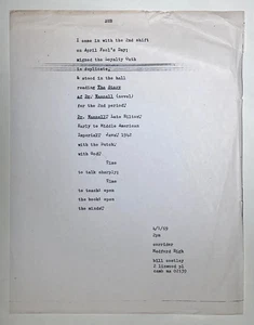 Typescript for Bill Costley's Poem 'Sub' - Imagen 1 de 2